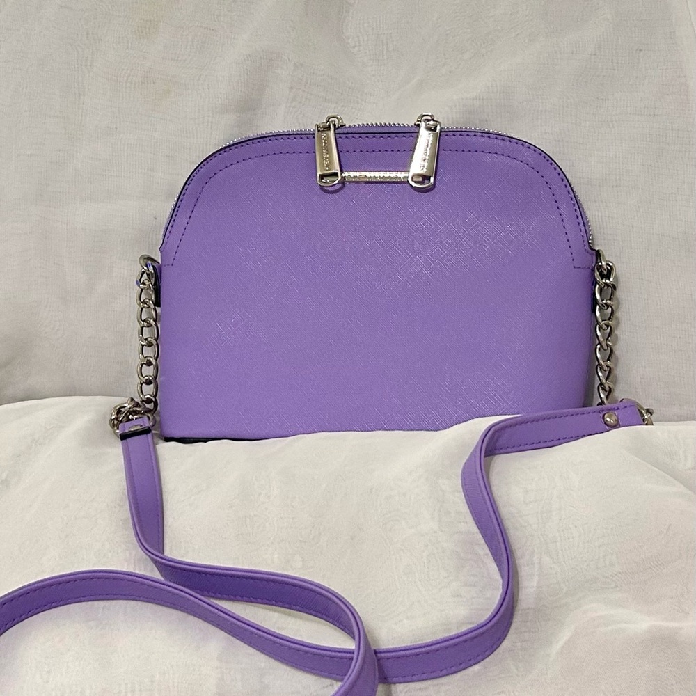 *NWOT Steve Madden Lavender Saffiano Crossbody Bag with Silver Hardware - Picture 9 of 11